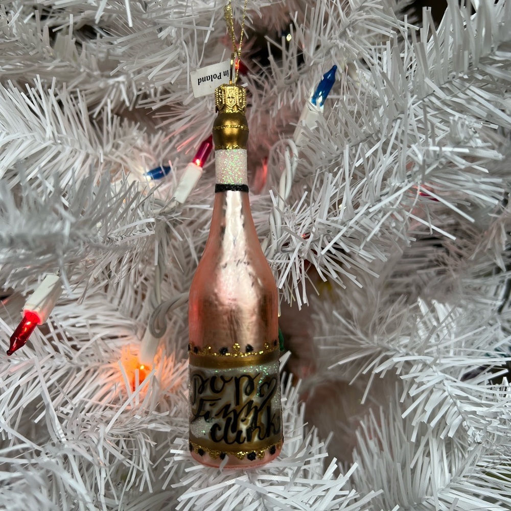 Poland Pop Fizz Champagne Bottle Ornament